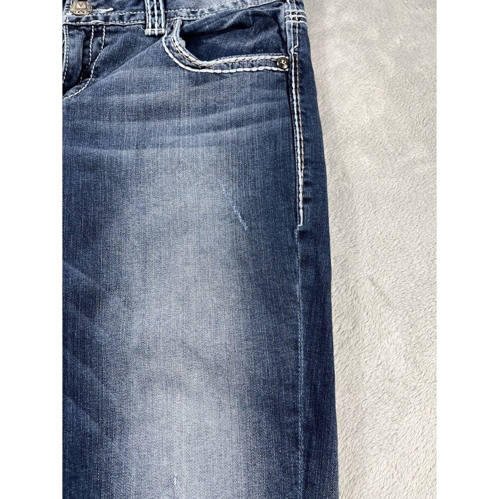 Maurices Premium Women's Bling Capri Jeans Size 13/14 Reg Distressed Low Rise - Picture 5 of 15